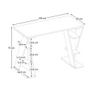 Γραφείο εργασίας Papillon Megapap χρώμα ανθρακί 106x50x75εκ