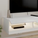 Έπιπλο τηλεόρασης επιτοίχιο Moon Megapap με LED χρώμα λευκό 120x33,8x30εκ.