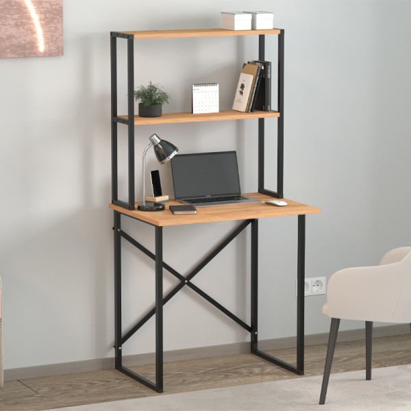 Γραφείο εργασίας Pope Megapap χρώμα pine oak 73x52x146εκ.