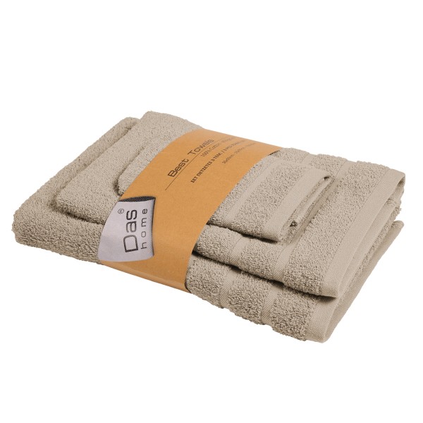 DAS HOME ΣΕΤ ΠΕΤΣΕΤΕΣ 3ΤΕΜΑΧΙΩΝ BEST 0706 TAUPE