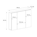 Καθρέπτης μπάνιου Base Μegapap χρώμα λευκό 90x17,1x65εκ.
