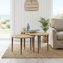 Τραπεζάκι σαλονιού σετ 3 τμχ Nola Megapap χρώμα sapphire oak Ø60x46εκ.