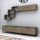 Σύνθεση τηλεόρασης Heydar Megapap χρώμα καρυδί 210x35x40εκ.