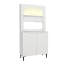 Έπιπλο κουζίνας με LED Melinta 2 Megapap χρώμα λευκό 90x40x181,8εκ.