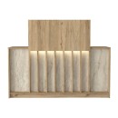 Γραφείο υποδοχής - reception Davis Megapap με LED χρώμα sepet oak - travertine 150x41,8x115εκ.