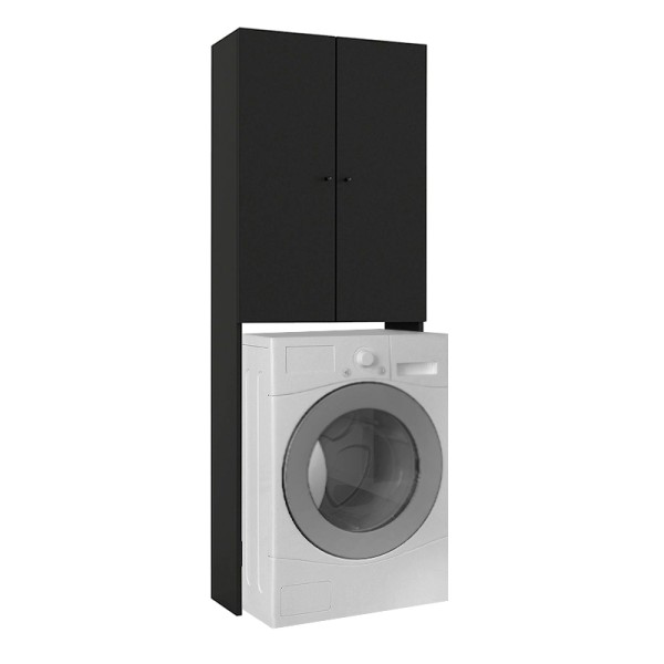 Έπιπλο πλυντηρίου Romme Megapap χρώμα μαύρο 65x27,1x180εκ.