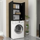 Έπιπλο πλυντηρίου Romme Megapap χρώμα μαύρο 65x27,1x180εκ.