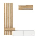 Σύνθεση τηλεόρασης Rosaline Megapap χρώμα λευκό - sepet oak 183x31,3x196,9εκ.