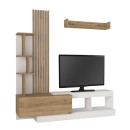 Σύνθεση τηλεόρασης Vermont Megapap χρώμα λευκό - sepet oak 180x40x193,8εκ.
