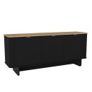 Μπουφές Bohema Megapap χρώμα μαύρο - sepet oak 180x47x76,6εκ.