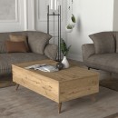 Τραπεζάκι σαλονιού Roy Megapap με σερβιτόρο χρώμα sepet oak 121x69x40εκ.