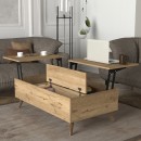 Τραπεζάκι σαλονιού Roy Megapap με σερβιτόρο χρώμα sepet oak 121x69x40εκ.