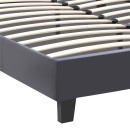 Κρεβάτι Flat Megapap από τεχνόδερμα χρώμα μαύρο ματ 140x190εκ.