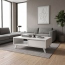 Τραπεζάκι σαλονιού Aster Megapap χρώμα λευκό 120x56x40εκ.