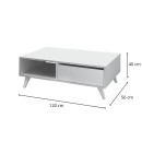 Τραπεζάκι σαλονιού Aster Megapap χρώμα λευκό 120x56x40εκ.