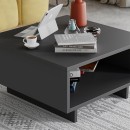 Τραπεζάκι σαλονιού Hola Megapap χρώμα ανθρακί 60x60x32εκ.