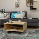 Τραπεζάκι σαλονιού Hola Megapap χρώμα sapphire oak - ανθρακί 60x60x32εκ.