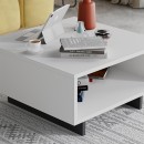 Τραπεζάκι σαλονιού Hola Megapap χρώμα λευκό - ανθρακί 60x60x32εκ.