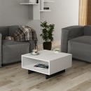 Τραπεζάκι σαλονιού Hola Megapap χρώμα λευκό - ανθρακί 60x60x32εκ.