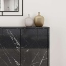 Μπουφές Dune Megapap χρώμα μαύρο εφέ μαρμάρου 123x35x77,4εκ.