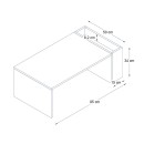 Τραπεζάκι σαλονιού View Megapap χρώμα λευκό - καρυδί 95x50x34εκ.