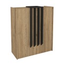 Γραφείο υποδοχής - reception Hola Megapap χρώμα sepet oak - ανθρακί 93,6x45,2x110,3εκ.
