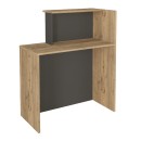 Γραφείο υποδοχής - reception Enter Megapap χρώμα sepet oak - ανθρακί 86,9x40x110,3εκ.