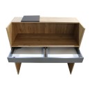 Γραφείο υποδοχής - reception Navita Megapap με LED χρώμα sepet oak - ανθρακί 113,6x42x111,8εκ.