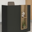 Γραφείο υποδοχής - reception Bonveno Megapap χρώμα ανθρακί - sepet oak 90x43,2x110εκ.