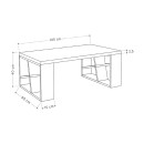 Τραπεζάκι σαλονιού Honey Megapap χρώμα sapphire oak - λευκό 105x60x40εκ.