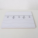 ΣΟΥΠΛΑ  2/ass ΣΧΕΔΙΟ ΑΓΚΥΡΑ 40x30x1cm Busum ΛΕΥΚΟ ΜΠΛΕ MDF | Συσκευασία 2 τμχ