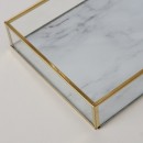 ΔΙΣΚΟΣ Set/2 ΑΚΡΥΛΙΚΟΣ ΔΙΑΚΟΣΜ Franziska ΜΕ ΟΨΗ ΜΑΡΜΑΡΟΥ ΚΑΙ ΠΛΑΙΣΙΟ ΧΡΥΣΟ ΜΕΤΑΛΛΟ  L32X42cm W12-15c