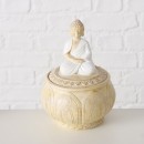 ΔΟΧΕΙΟ ΑΠΟΘΗΚ 2/ass  ΔΙΑΚΟΣΜ ΒΟΥΔΑΣ Jamory H14cm D10cm ΜΠΕΖ ΛΕΥΚΟPlastic Polyresin  | Συσκευασία 2 τμχ