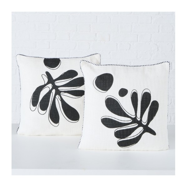 ΜΑΞΙΛΑΡΙ Matty 2/ass ΣΧΕΔΙΟ ΑΣΠΡΟΜΑΥΡΟ Cotton 100% L45 W45 H1 D0cm | Συσκευασία 2 τμχ