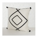 ΜΑΞΙΛΑΡΙ 2/ASS ΜΕ ΣΧΗΜΑΤΑ ΛΕΥΚΟ ΜΑΥΡΟ 45x45x3cm Styson Cotton 100%