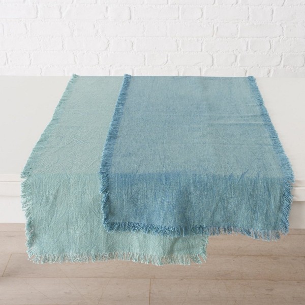 ΤΡΑΒΕΡΣΑ 2/ass Lenea L140 W40cm ΓΑΛΑΖΙΟ/ΤΙΡΚΟΥΑΖ Cotton  | Συσκευασία 2 τμχ