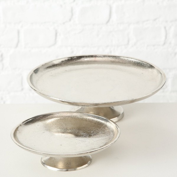 ΠΙΑΤΕΛΑ ΣΕΤ/2 ΜΕΤΑΛΛΙΚΗ ΣΤΡΟΓΓΥΛΗ ΜΕ ΠΟΔΙ  FLAIRE DIAM: 27 CM+19 CM Η6-8 CM