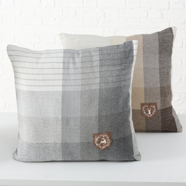 ΜΑΞΙΛΑΡΙ ΚΑΡΩ ΓΚΡΙ/ΚΑΡΩ  Leopold 2/ass 60x60cm ΣΤΕΓΝΟ ΚΑΘΑΡΙΣΜΑ  polyester | Συσκευασία 2 τμχ