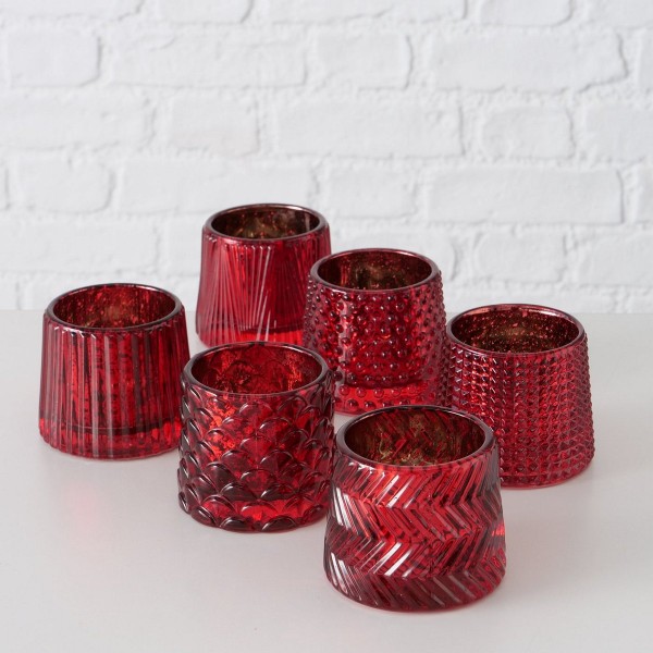 ΚΗΡΟΠΗΓΙΟ 6/ass ΚΟΚΚΙΝΟ D8 H7cm Sabena ΓΥΑΛΙ | Συσκευασία 6 τμχ