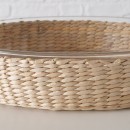 ΜΠΟΛ ΟΒΑΛ ΓΥΑΛΙ ΔΙΑΦΑΝΕΣ ΣΕ ΒΑΣΗ ΦΥΣΙΚΟ ΡΑΤΤΑΝ Forno 31Χ22Χ7cm