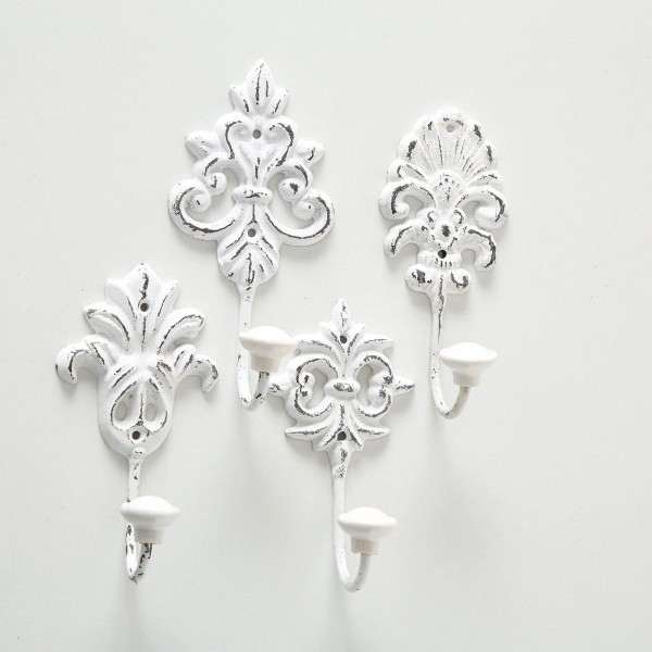 ΚΡΕΜΑΣΤΡΑ SET/4 ΑΓΓΙΣΤΡΟ 8x6,5x17cm ΛΕΥΚΟ ΜΕΤΑΛΛΟ