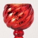 ΚΗΡΟΠΗΓΙΟ Set/3 ΚΟΚΚΙΝΟ ΜΕ ΠΟΔΙ  Manou D13cm H30/35/40cm ΓΥΑΛΙ