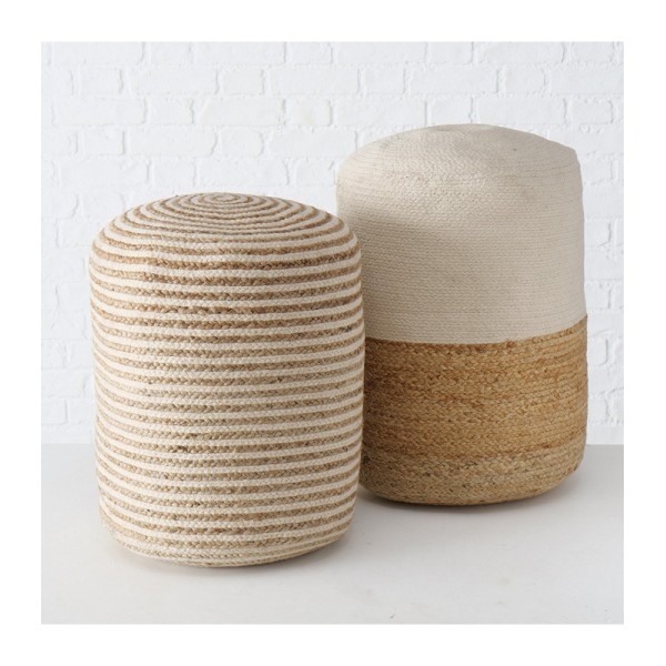 ΣΚΑΜΠΩ Lurije 2/ass ΦΥΣΙΚΟ/ΜΠΕΖ/ΚΑΦΕ Jute/Cotton L0 W0 H55 D40cm | Συσκευασία 2 τμχ