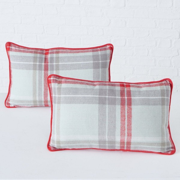 ΜΑΞΙΛΑΡΙ 2/ass 20Χ30Χ15cm ΚΑΡΟ ΓΚΡΙ ΚΟΚΚΙΝΟ Karolina Cotton 100% | Συσκευασία 2 τμχ