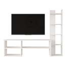 Σύνθετο σαλονιού Perla pakoworld σε λευκή απόχρωση 120x29.5x41,8εκ