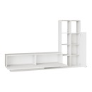 Σύνθετο σαλονιού Damon pakoworld σε λευκή απόχρωση 140x29.5x39.5εκ
