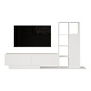 Σύνθετο σαλονιού Damon pakoworld σε λευκή απόχρωση 140x29.5x39.5εκ