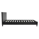 Κρεβάτι Nevil pakoworld 100x200 PU χρώμα μαύρο ματ