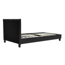 Κρεβάτι Nevil pakoworld 100x200 PU χρώμα μαύρο ματ