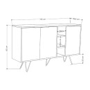 Μπουφές Clara pakoworld σε μόκα-ανθρακί απόχρωση 142x35,6x83εκ